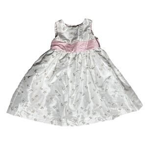 Marmellata Baby Girl Dress 12M White & Pink Floral Bow Back